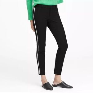 Banana Republic Black Skinny Pants with White Stripe
